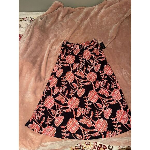 Tommy Hilfiger Women’s A Line Blue Red Paisley Maxi Skirt Floral Paisley Sz 10 N - Picture 5 of 12